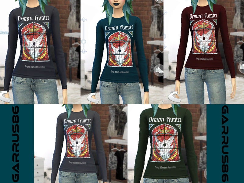 The Sims Resource - Demon Hunter Stained Glass Long Sleeve (Female) |  Garrus86