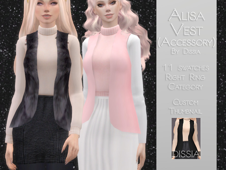 The Sims Resource - Alisa Vest (Accessory)