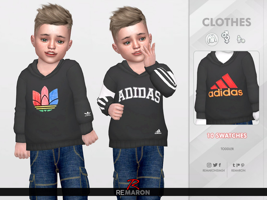 The Sims Resource - Adidas Hoodie for Toddler 01