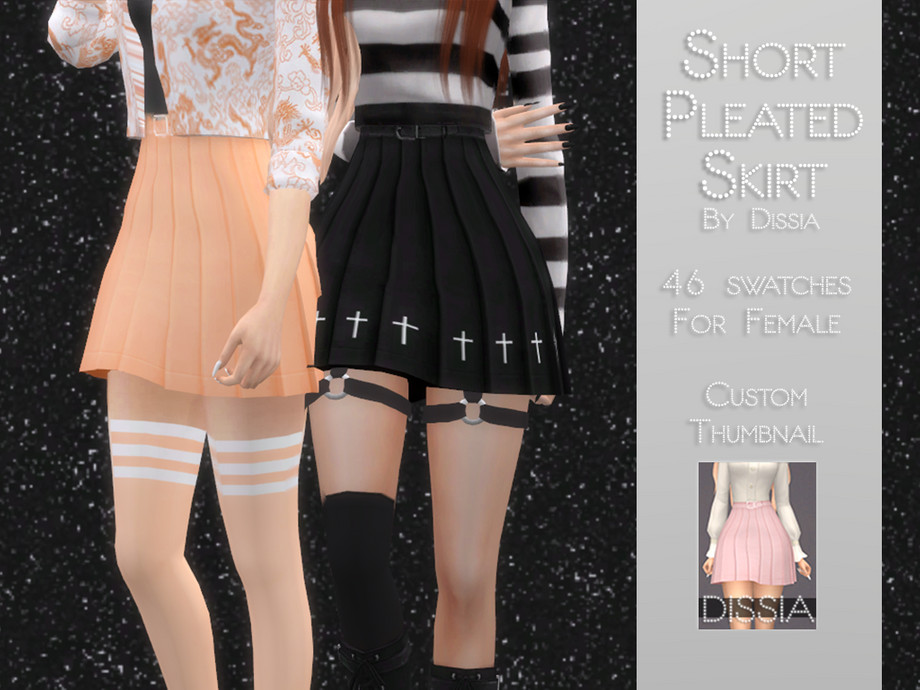 The Sims Resource - Short Pleated Skirt