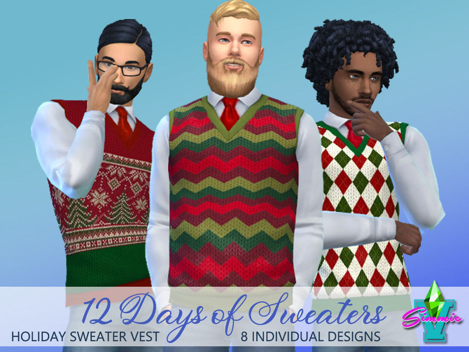 The Sims Resource - SimmieV Holiday Sweater Vest