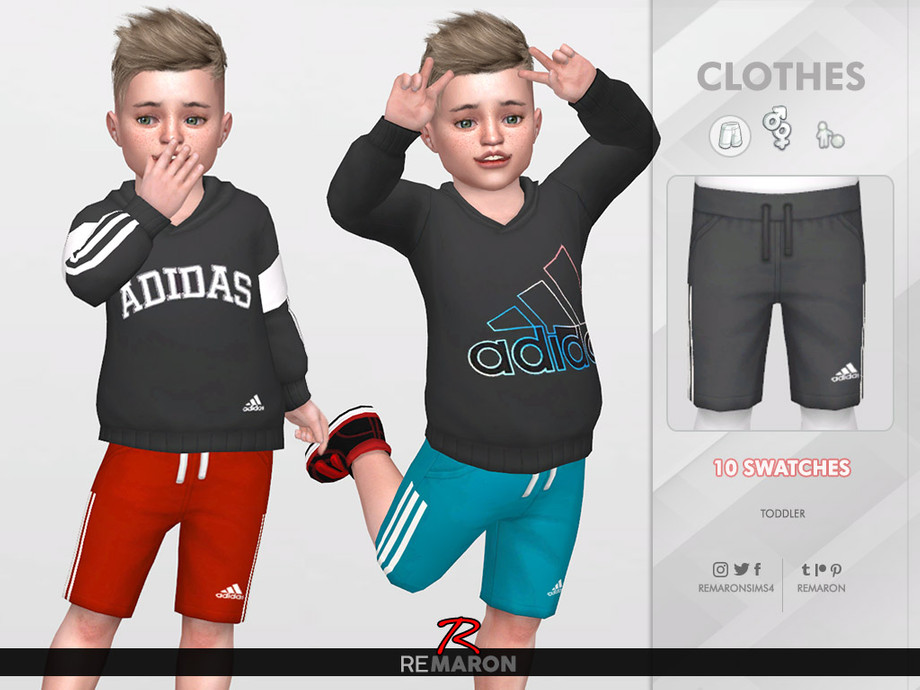 The Sims Resource - Adidas Shorts for Toddler 01