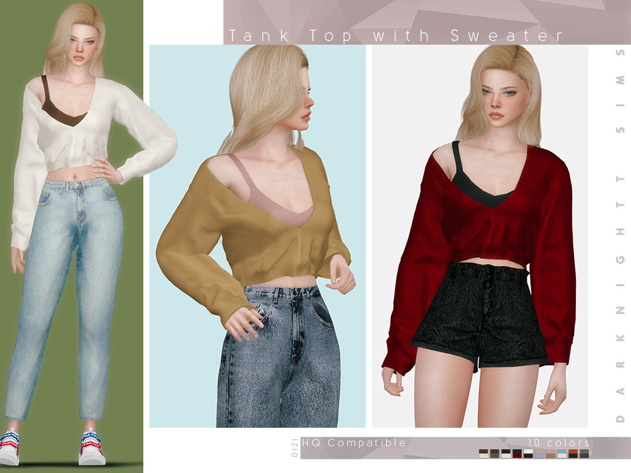 The Sims Resource - Tank Top with Sweater