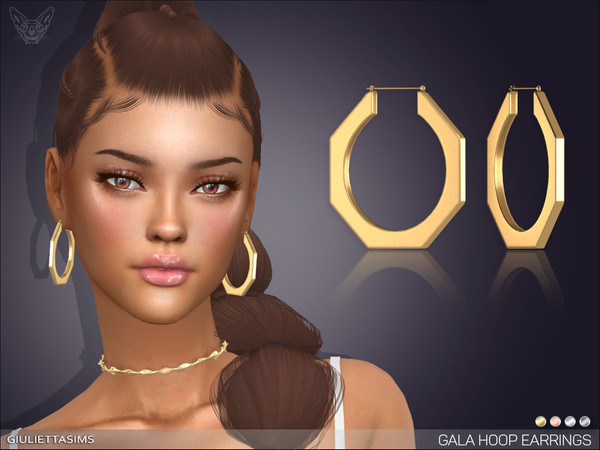 The Sims Resource - Gala Hoop Earrings