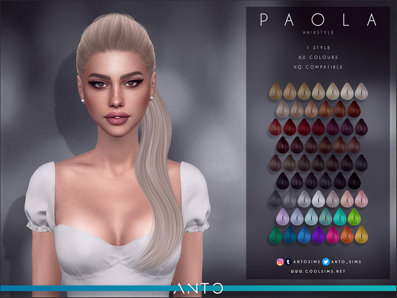 The Sims Resource - Anto - Paola (Hairstyle)