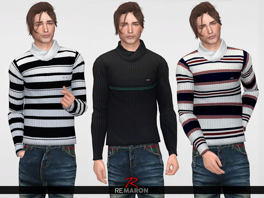 The Sims Resource - Winter Sweater for Men 02