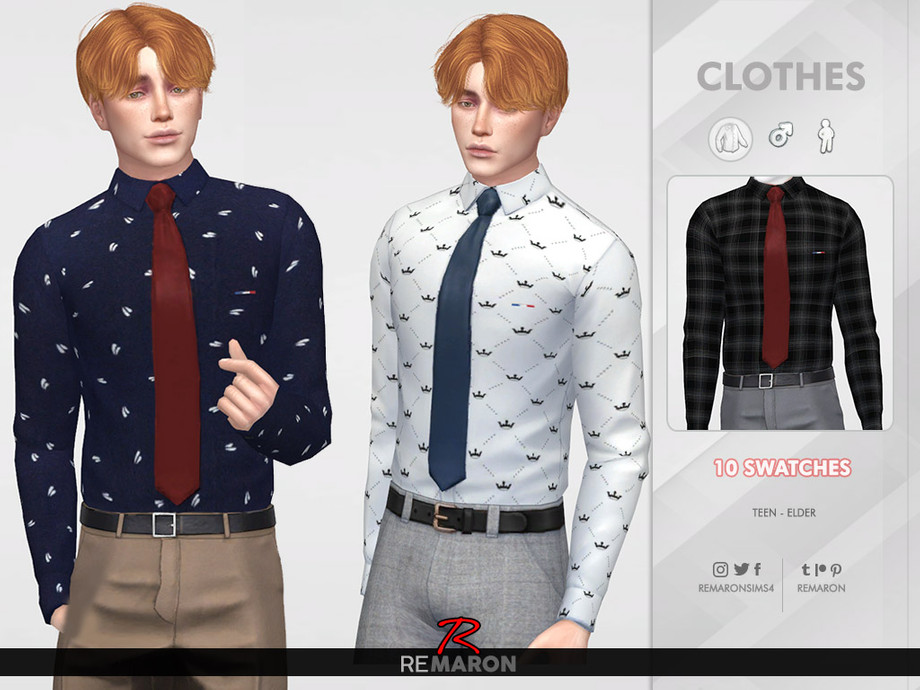The Sims Resource - Formal Shirt for Men 02