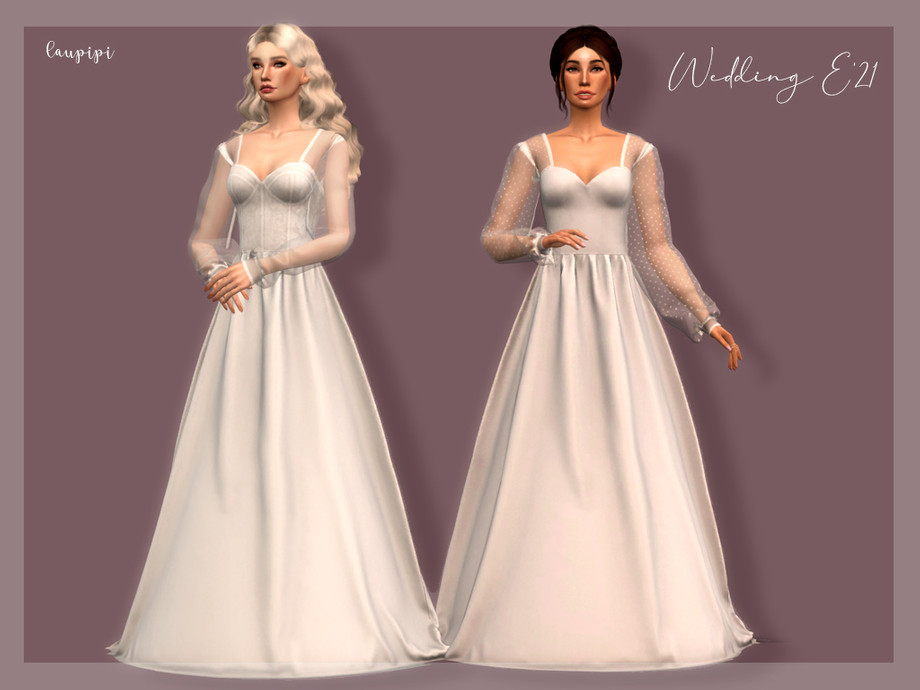 The Sims Resource - Wedding Dress DR-392