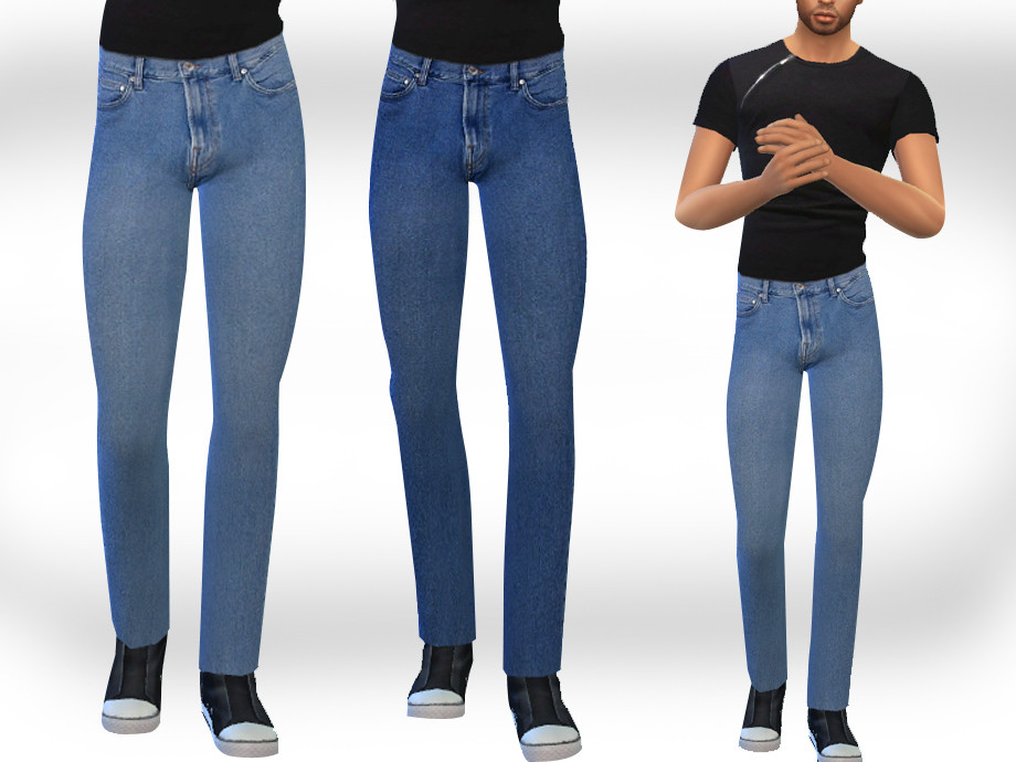 The Sims Resource - Male Sims Straight Jeans