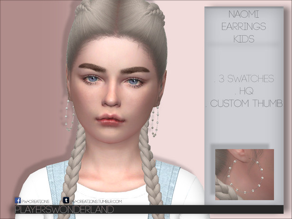 The Sims Resource - Naomi Earrings KIDS