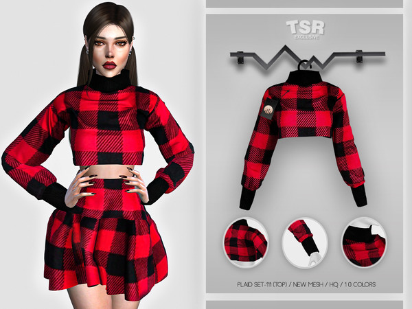 The Sims Resource - Plaid SET-111 (TOP) BD420