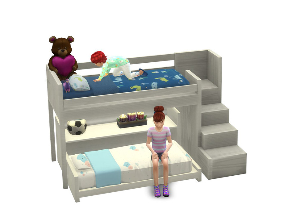 The Sims Resource - Functional Toddler Bunk Bed