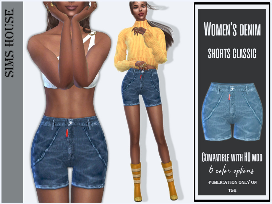 The Sims Resource - Women's denim shorts classic