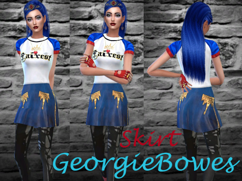 The Sims Resource - Evie - Descendants Crown Skirt ( part 2 of set)