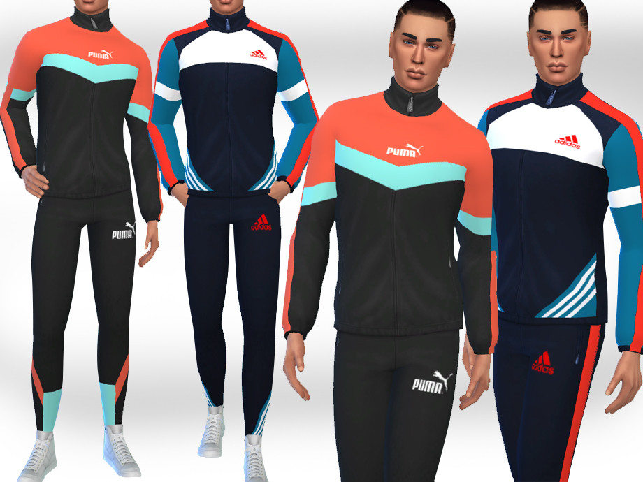 The Sims Resource - Men Colorful Tracksuits