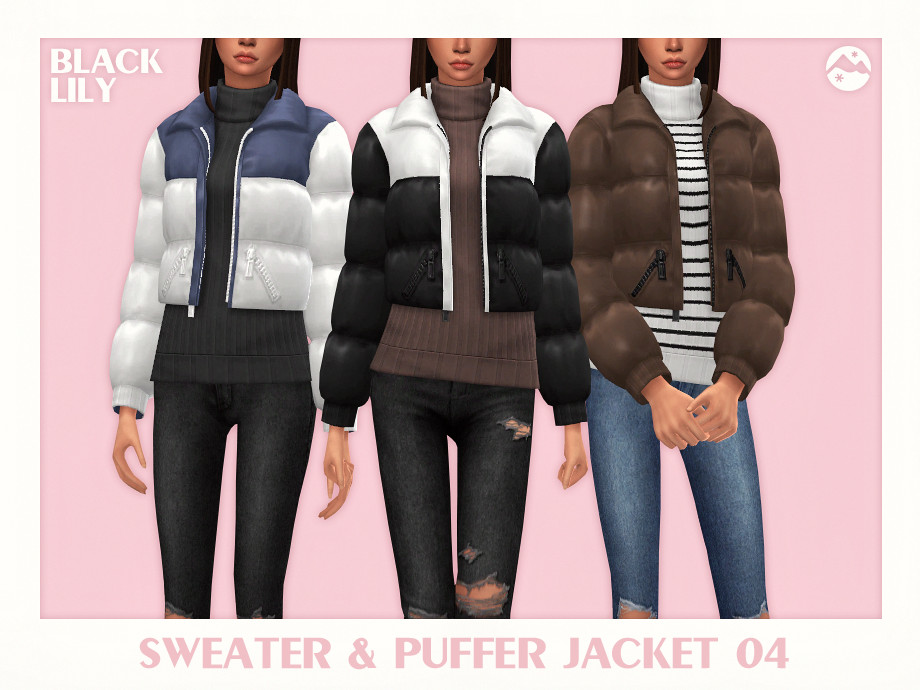 The Sims Resource - Sweater & Puffer Jacket 04