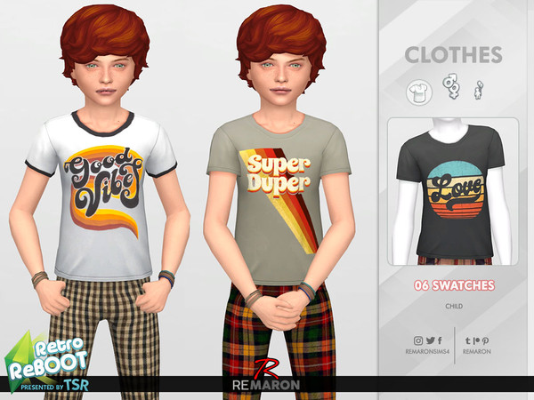 The Sims Resource - Retro ReBOOT 70s Shirt for Child 01