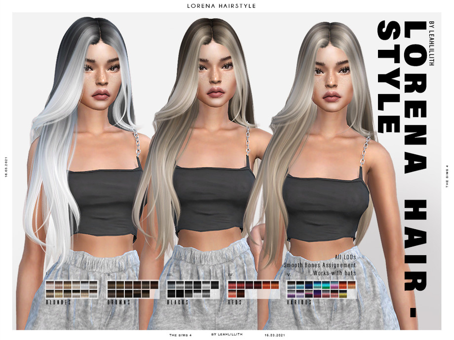 The Sims Resource - LeahLillith Lorena Hairstyle