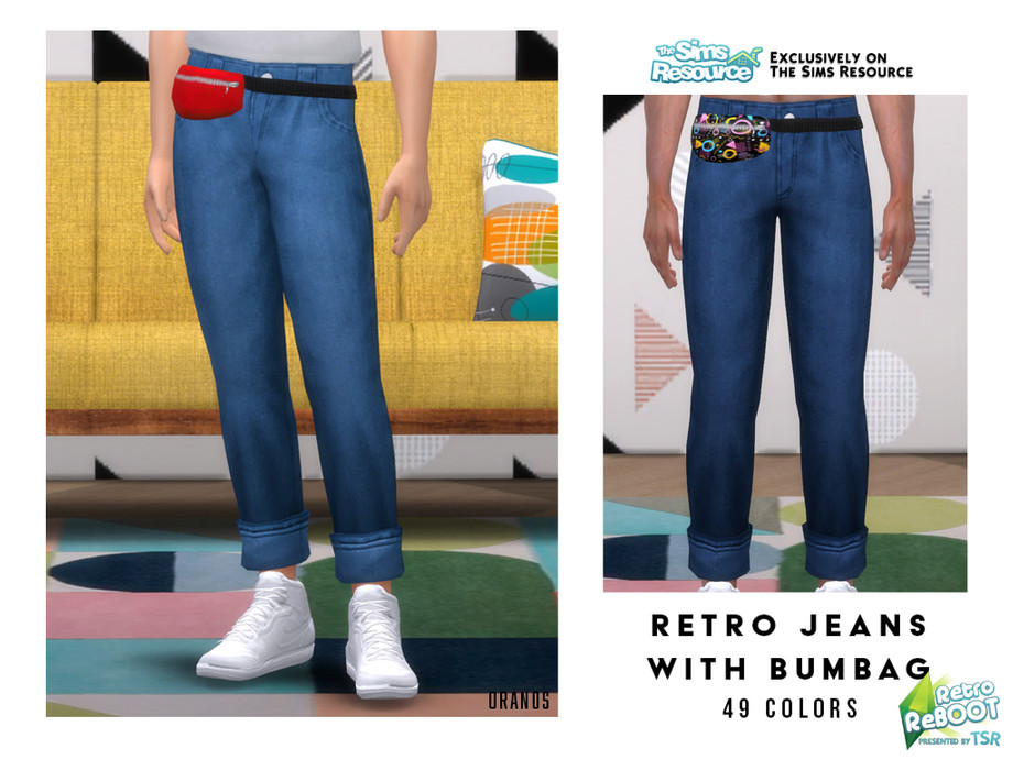 The Sims Resource - Retro ReBOOT - Retro Jeans With Bumbag