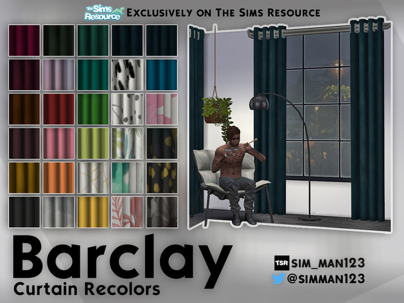 The Sims Resource - Barclay Curtain Recolors