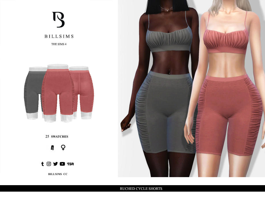 The Sims Resource - Ruched Cycle Shorts