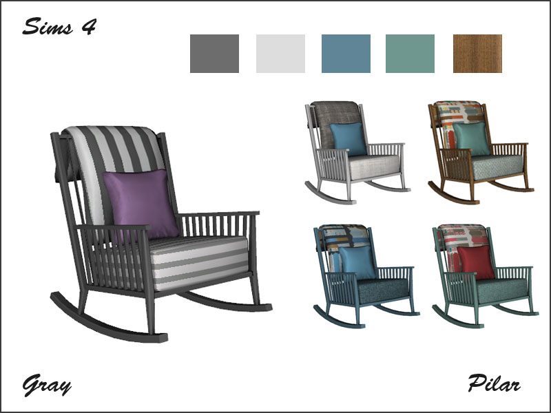 The Sims Resource - Gray Rocking Chair