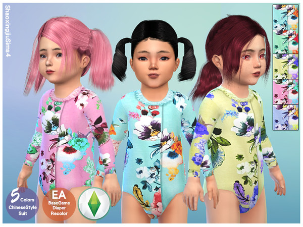 The Sims Resource - Toddler ChineseStyle Suit 5 Colors
