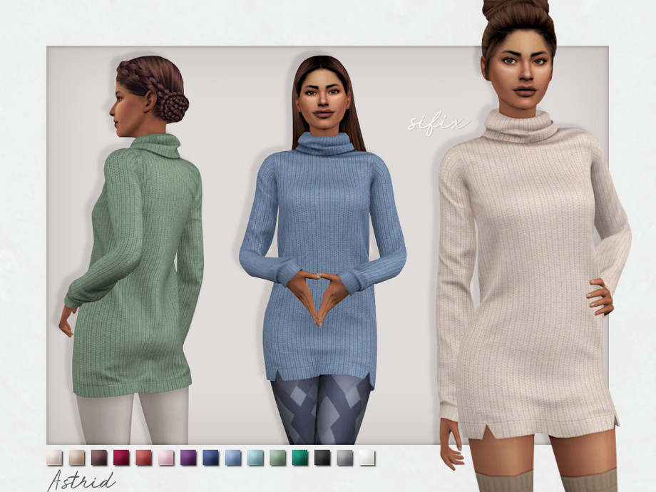 The Sims Resource - Astrid Sweater Dress