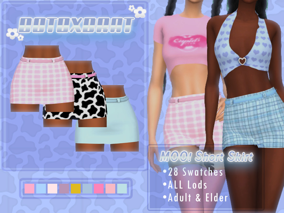 The Sims Resource - [B0T0XBRAT] MOO! Short Skirt