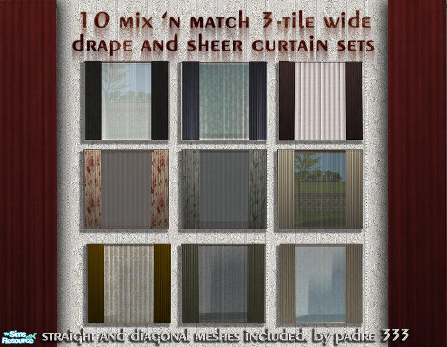 The Sims Resource - 3-tile Curtain