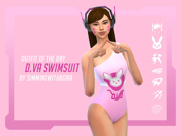 The Sims Resource - OVERWATCH D.Va Bikini/Swimsuit/Swimwear