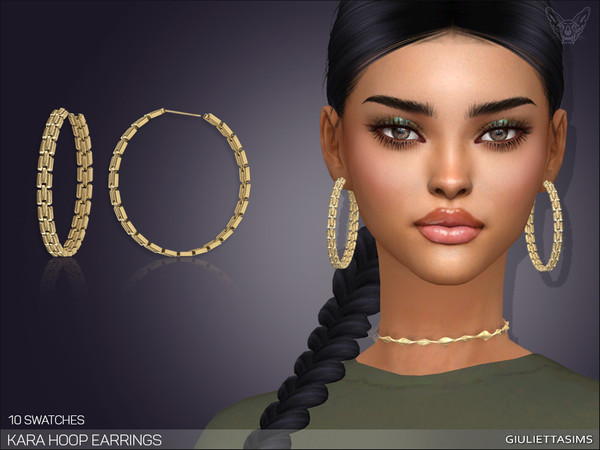 The Sims Resource - Kara Hoop Earrings