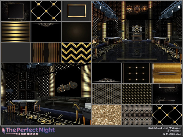 The Sims Resource - The Perfect Night Black&Gold Club Wallpaper