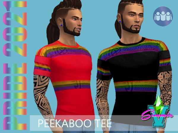 The Sims Resource - SimmieV Pride21 Peekaboo Tee