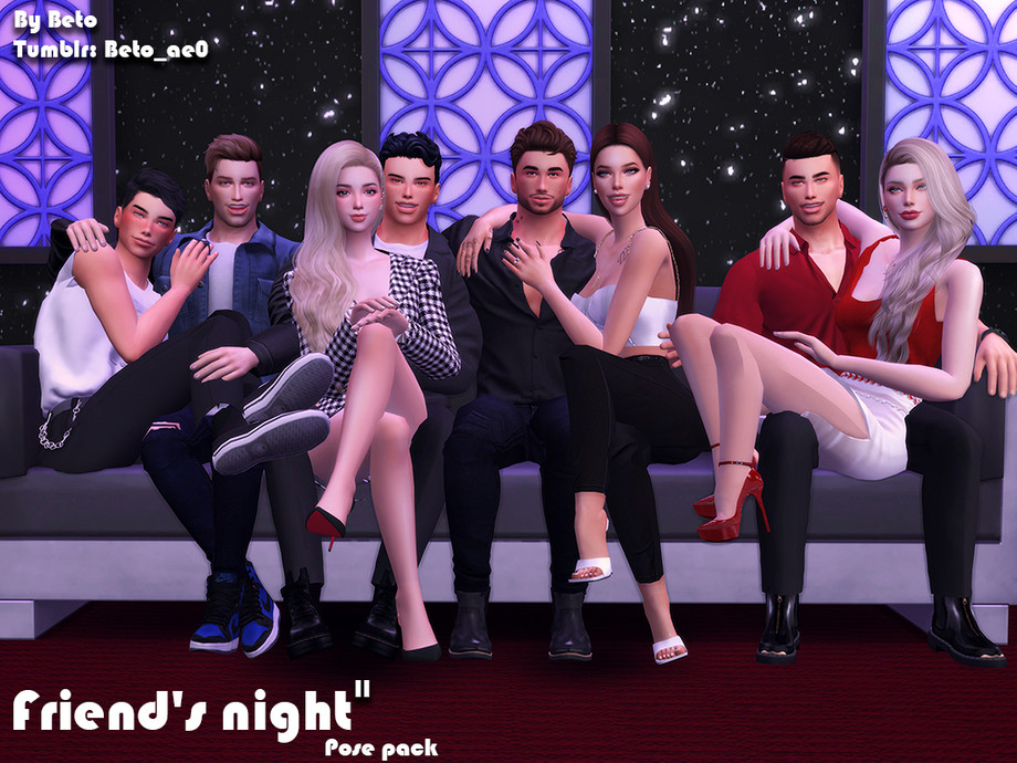 ex Charlotte Bronte ventilación The Sims Resource - Friends night II (Pose pack)