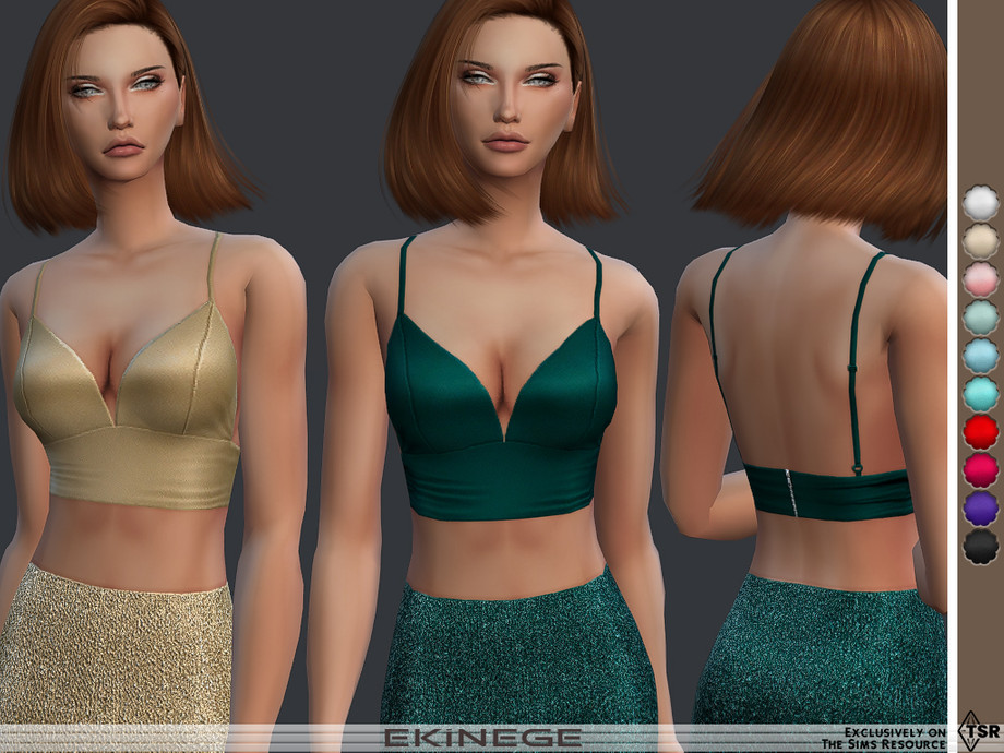 The Sims Resource - Satin Triangle Bralette Top