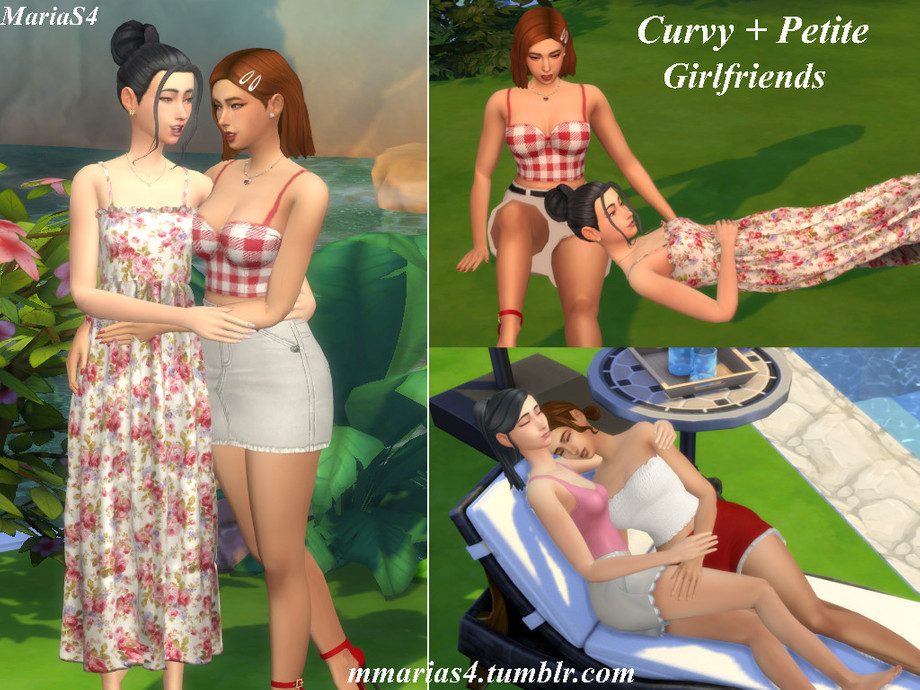 The Sims Resource - Curvy + Petite Girlfriends Posepack