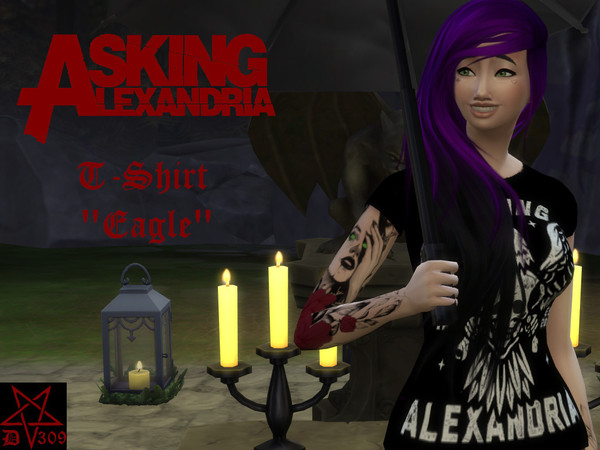 The Sims Resource - Asking Alexandria Female T-Shirt 