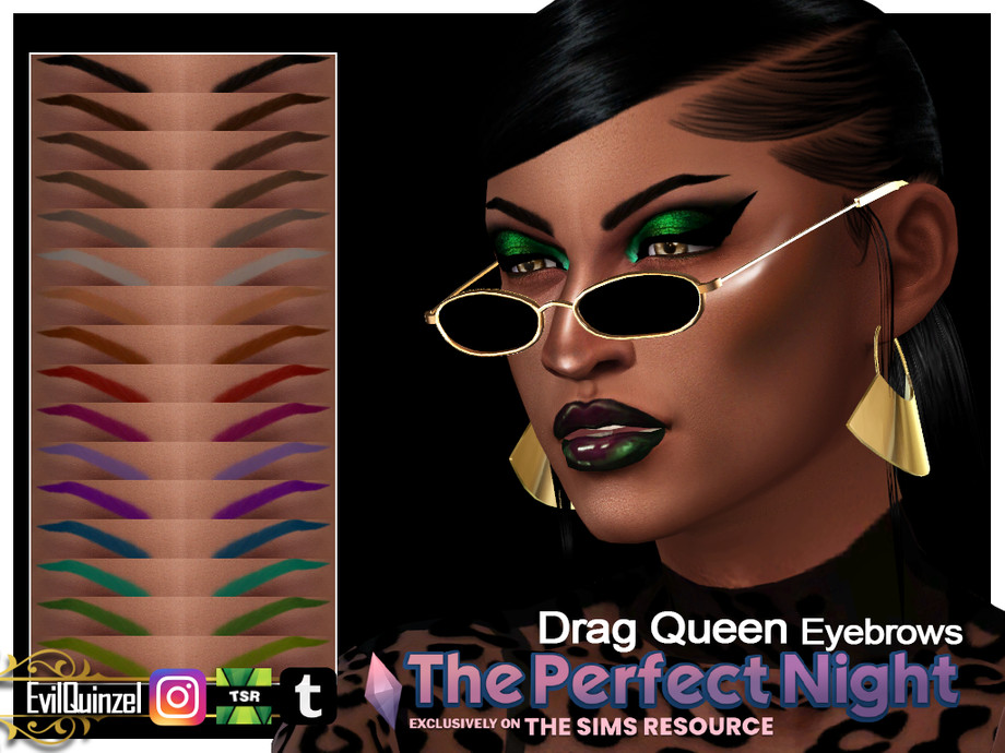 The Sims Resource - The Perfect Night - Drag Queen Eyebrows
