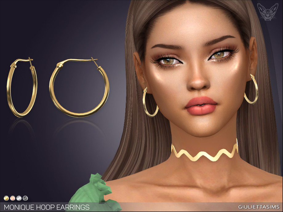 The Sims Resource - Monique Hoop Earrings