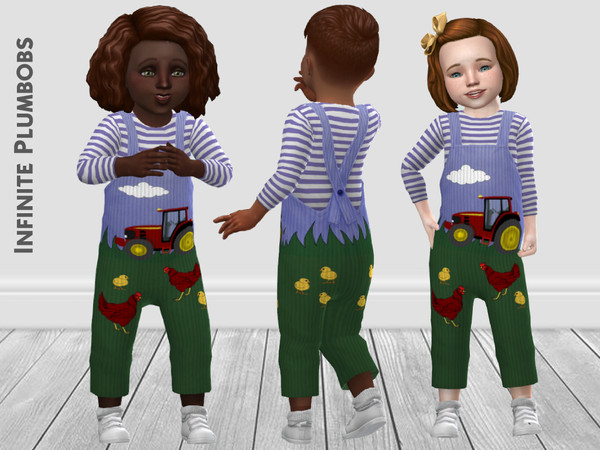 The Sims Resource - IP Toddler Farm Scene Dungarees - TODDLER STUFF