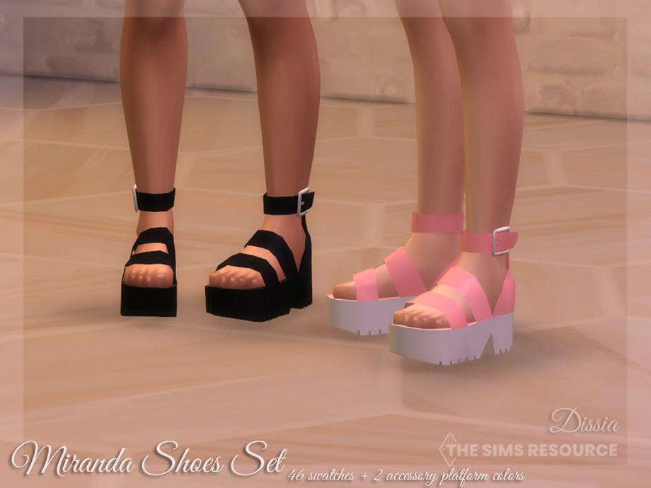 The Sims Resource - Miranda Shoes Set (Shoes and Accessory Platform Colors)