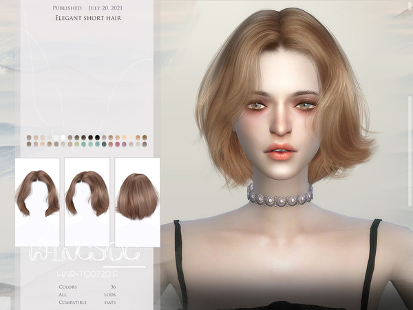 The Sims Resource - WINGS-TO0720-Elegant short hair