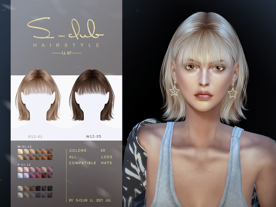The Sims Resource - Short bang hairstyle for female by S-Club