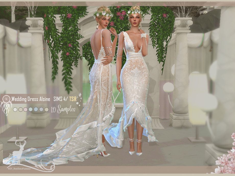The Sims Resource - Bohemian Wedding Dress Alsine