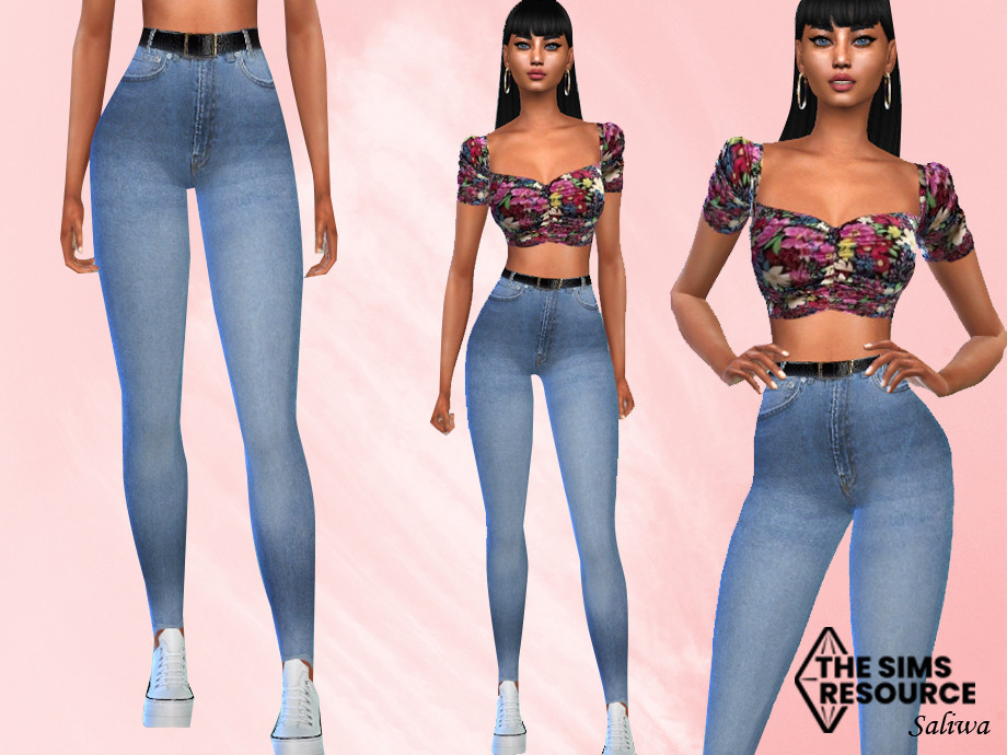 The Sims Resource - Casual Jeans With Belt