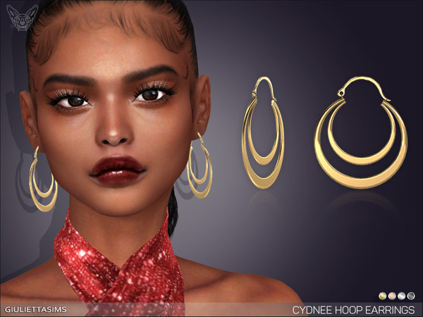 The Sims Resource - Cydnee Double Hoop Earrings