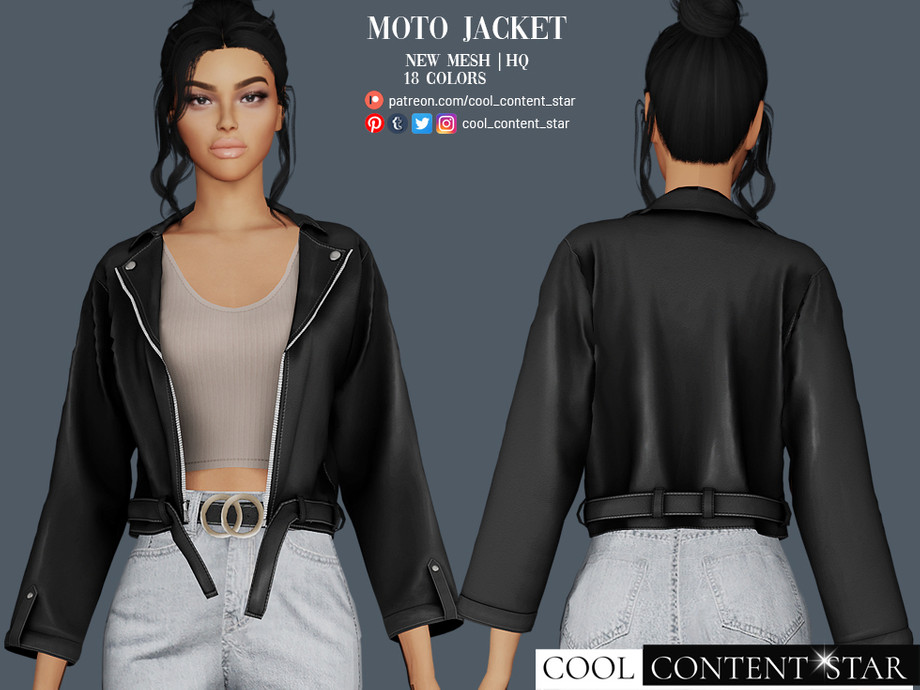 The Sims Resource - Moto Jacket with Top (patreon)