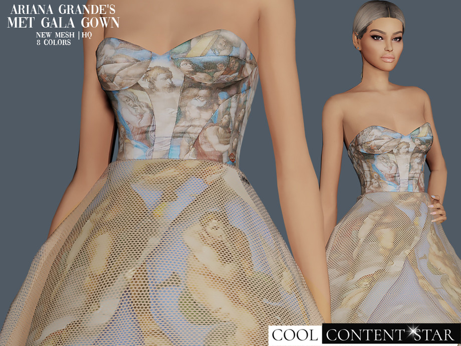 The Sims Resource - Ariana Grande's Met Gala Gown (patreon)