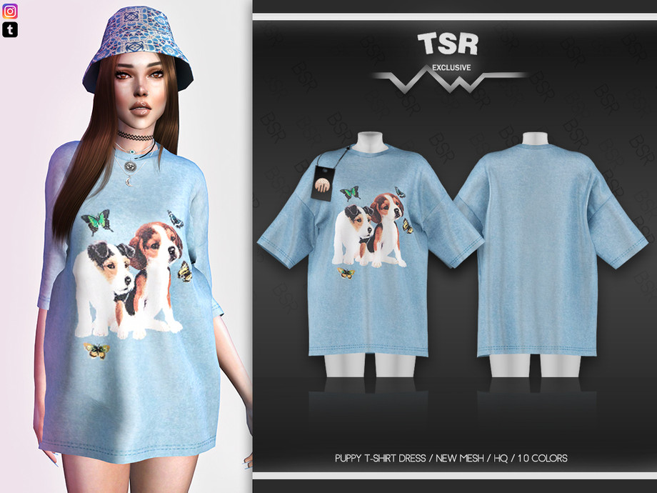 The Sims Resource - Puppy T-shirt Dress BD529